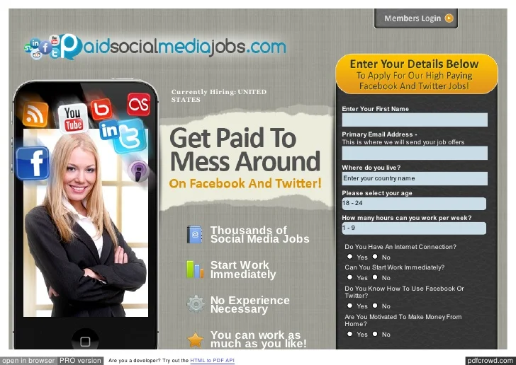 Paid Social Media Jobs Scam or Legit? Read This Review First | Start Entrepreneur Online Paid Social Media Jobs review